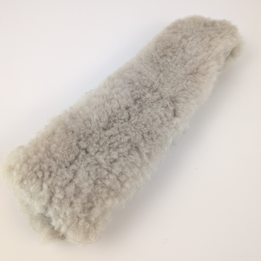 Genuine Sheepskin Shearling Strap Cover Taupe Seat Belt Golf Bag Strap Purse - Picture 2 of 8